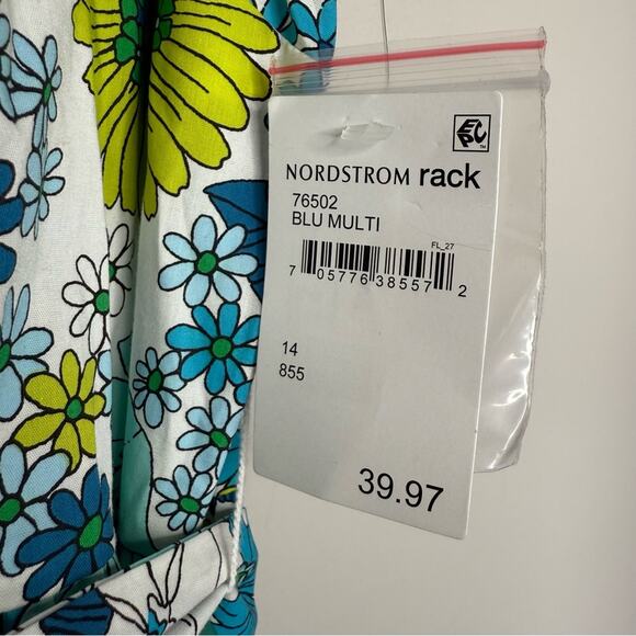 NWT Sandra Darren Spring Summer Sleeveless Sundress with Mandarin Collar sz 14 - Picture 4 of 6